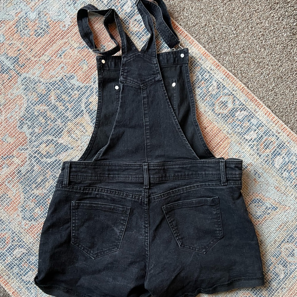NOBO Relaxed Fit Black Denim Overalls